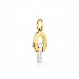 SILVER GOLD PLATED PENDANT 2 TONE 19MM