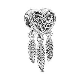 Dreamcatcher sterling silver heart charm