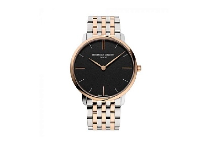 SLIMLINE QUARTZ, BI-COLOR RGP AND SILVER, BLACK DI