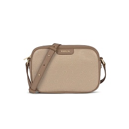 PVC.PU.COT,HANDBAG SCRIPT DAY TAUPE
