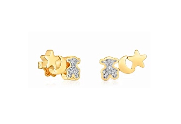 SILVER GOLDPLATED EARR 0,15CT GH/SI DIA