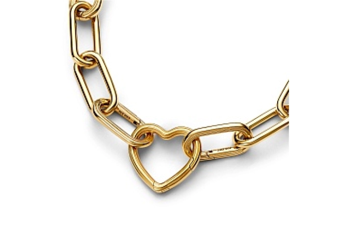 Heart 14k gold-plated openable link