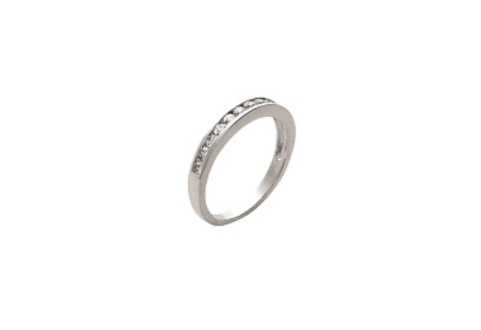 RINGPLATEDSILVERCZ 925 RHODIUM