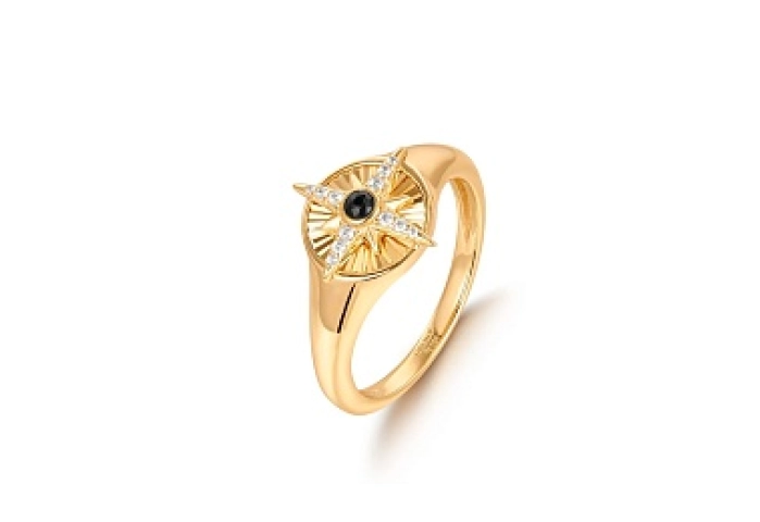 Gold Star Signet Ring