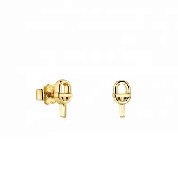 SILVER GOLD PLATED EARRINGS 10MM