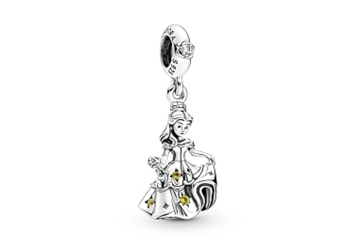 Disney Belle dangle with blazing  yellow crystal and clear cubic zirconia /790014C01