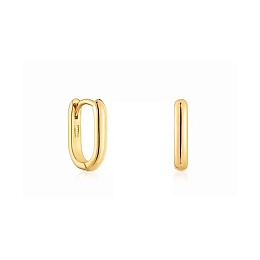 SILVER GOLD PLATED EARRINGS OVAL 12MM