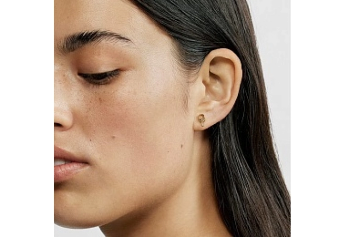 SILVER GOLD PLATED EARRINGS 10MM