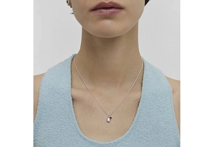 SILVER CHOKER AMETHYST GEMSTONE 45CM