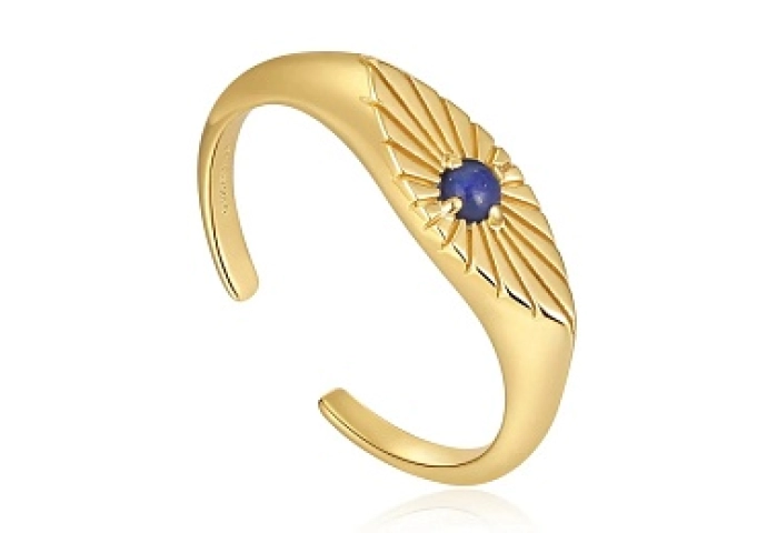 Lapis Evil Eye Adjustable Ring