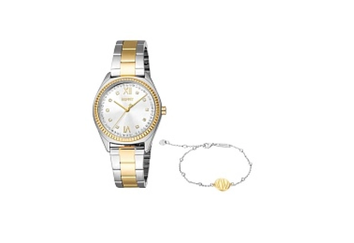 ESPRIT Women Watch, Two Tone Silver & Gold Color C