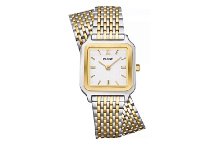 Gracieuse Petite Watch Double Steel, White, Bicolo