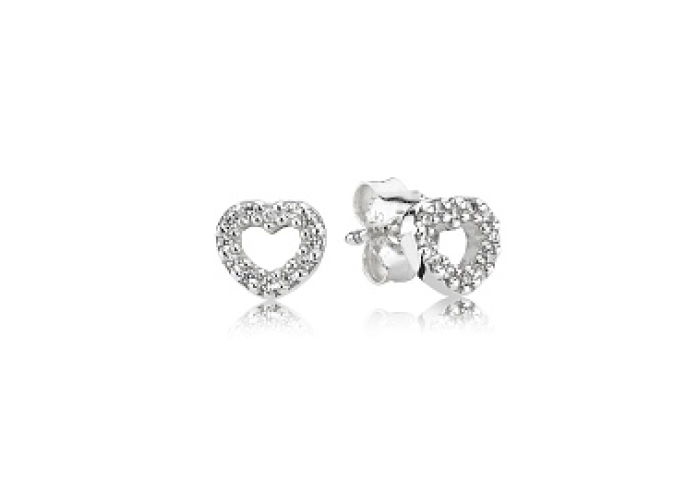 Silver stud earring with cubic zirconia
