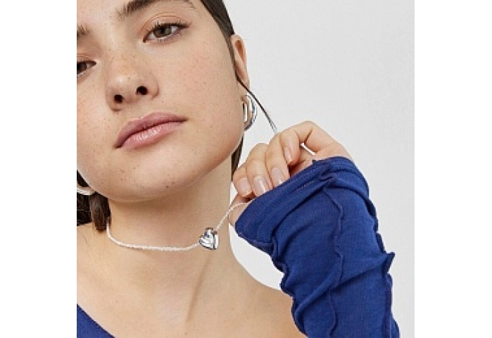 CULTURED PEARLS CHOKER SILVER HEART