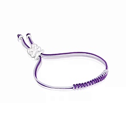 SILVER BRACELET LILAC-PURPLE CORD