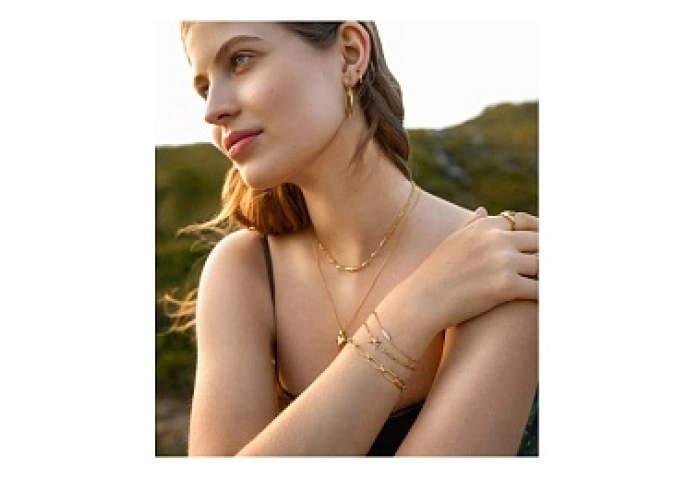 Gold Geometric Chain Bracelet