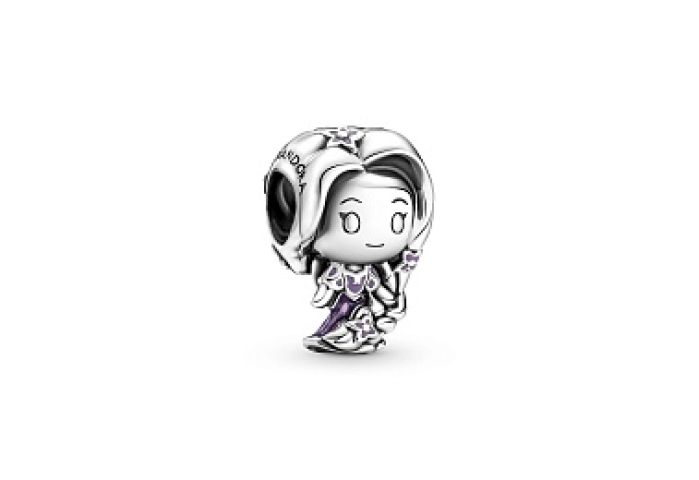 Disney Rapunzel sterling silver charmwith lilac and glitterydeep lavender enamel /799498C01