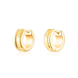 SILVER GOLD PLATED EARRINGS 14MM