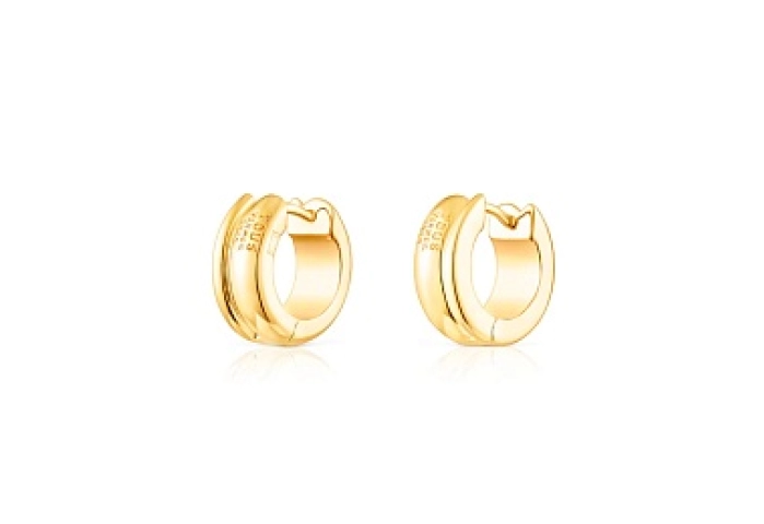 SILVER GOLD PLATED EARRINGS 14MM