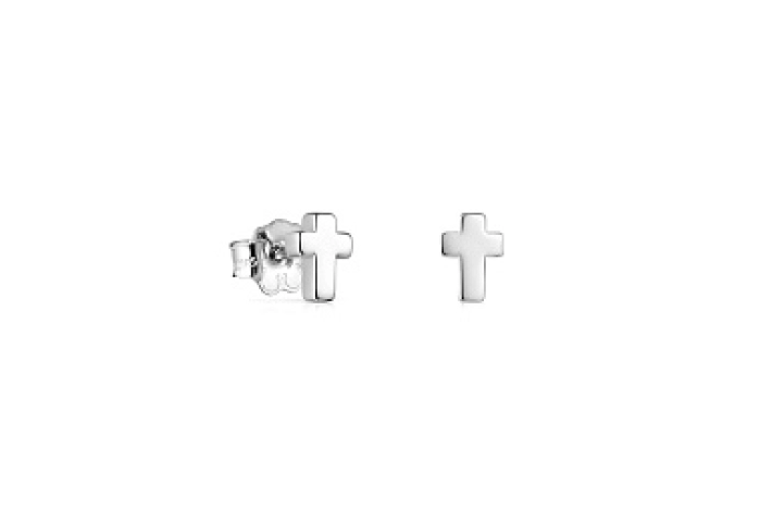 18KT GOLD RHODIUM PLATED EARRINGS 6MM