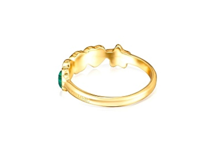 SILVER GOLD PLATED RING GEMS MOP N14
