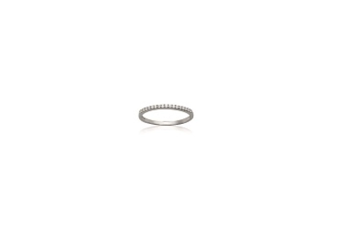 RINGPLATEDSILVERCZ 925 RHODIUM