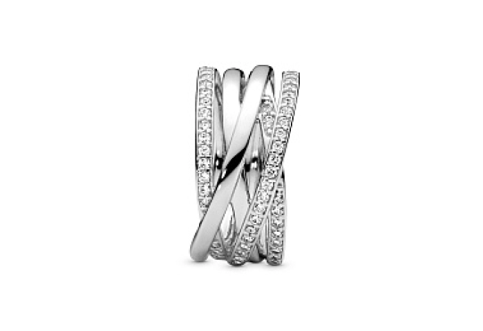 Silver ring with cubic zirconia