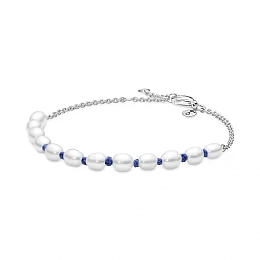 Sterling silver bracelet with white treated freshw