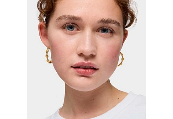 SILVER GOLD PLATED EARRINGS CHAIN 30MM