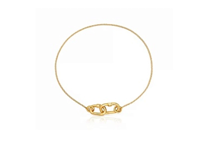 18KT GOLD BRACELET DOUBLE OVAL CLASP