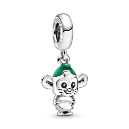 Disney Gus sterling silver dangle with black and green enamel /798849C01