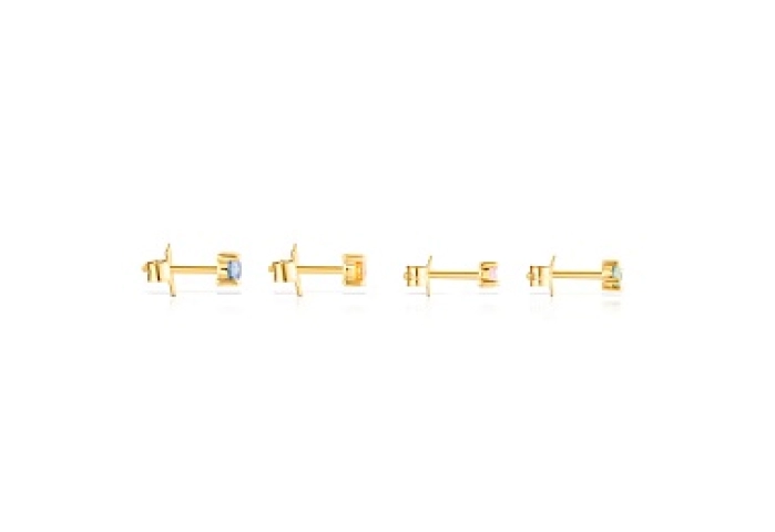SILVER GOLD PLATED 4 EARRINGS SHAPPIRES