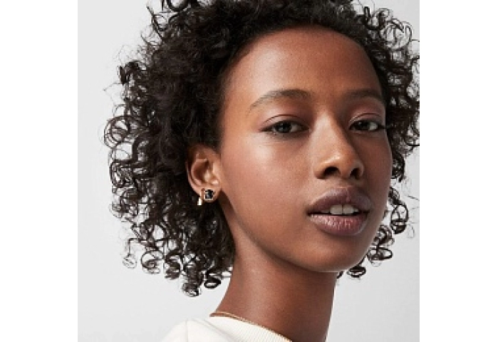 SILVER GOLD PLATED EARRINGS ONYX