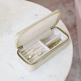 Oatmeal Medium Travel Jewellery Box