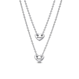 Hearts sterling silver splittable collier necklace