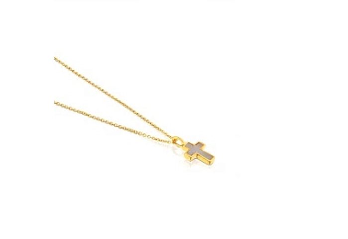 18KT GOLD CHOKER MOTHER OF PEARL CHAIN