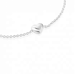 SILVER BRACELET HEART 7MM SLIDER
