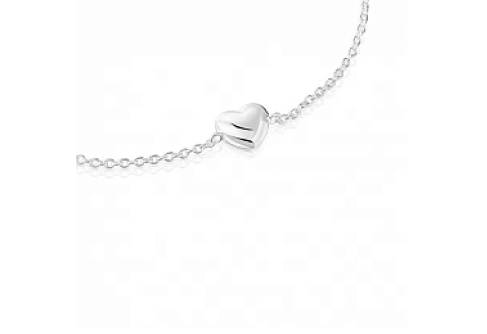 SILVER BRACELET HEART 7MM SLIDER