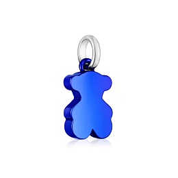 BLUE S.STEEL/SILVER PENDANT BEAR 12MM