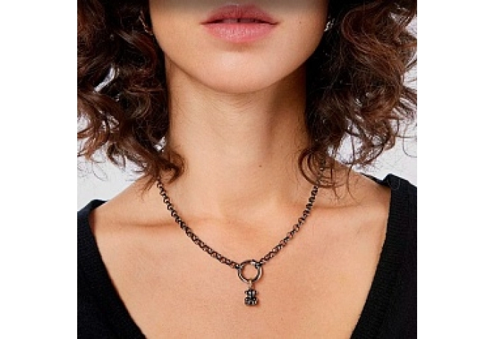 SILVER GOLDPLATED PENDANT RUTHENIUM 11MM