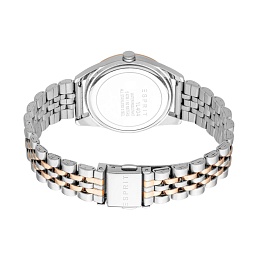 ESPRIT Women Watch, Two Tone Silver & Rose Gold Color Case, Silver Dial, Two Tone Silver & Rose Gold