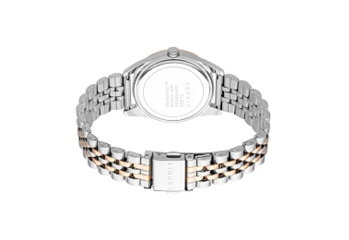 ESPRIT Women Watch, Two Tone Silver & Rose Gold Color Case, Silver Dial, Two Tone Silver & Rose Gold