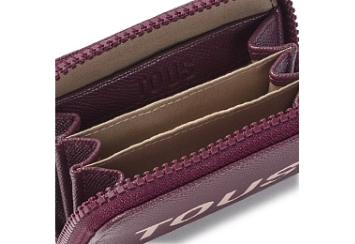 PU.COT,COINPURSE M.T HALFMOON BURGUNDY