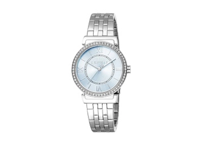ESPRITCase,MetalLightBracelet,WomenBlue3Watch,Dial,Hands,StainlessSilver5 ATMColorSteel