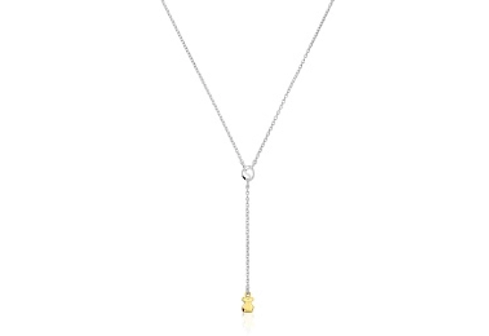 SILVER GOLD PLATED CHOKER BICOLOR 45CM
