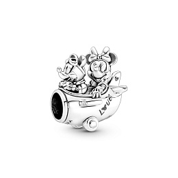 Disney Minnie and Mickey Mouse airplane sterling silver charm/Серебряный шарм