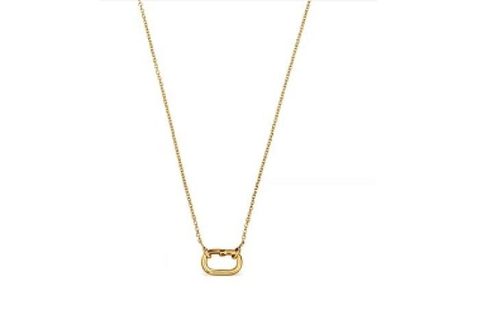 SILVER GOLD PLATED CHOKER OVAL 10MM 45CM