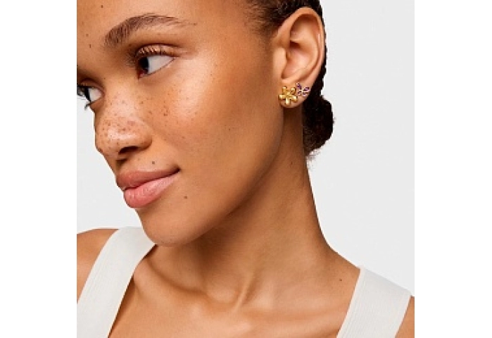 SILVER GOLD PLATED EARRINGS FLOWER 12MM