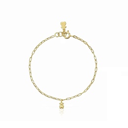 SILVER GOLD PLATED BRACELET BEAR 17,5CM