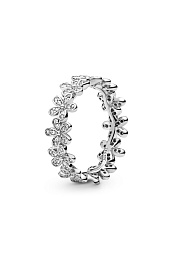 Daisy silver ring with cubic zirconia/Серебряное кольцо с чистым кубическим цирконием